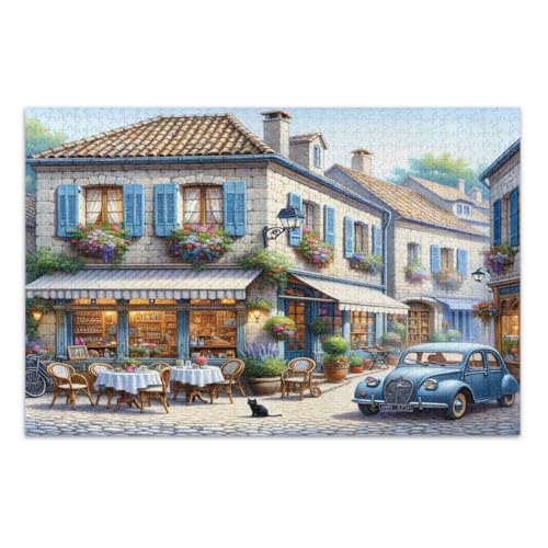 Puzzles für Erwachsene 1000 Teile, Europäische Straßenszene Schwierige Puzzles Lustiges Spiel für Männer Frauen, Fertige Größe 29,5 x 19,7 Zoll von CHIFIGNO