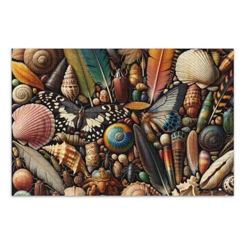 Retro-Insekten-Puzzles für Erwachsene, 1000 Teile, lustige und farbenfrohe Wandkunst, fertige Größe 50,5 x 37,8 cm von CHIFIGNO