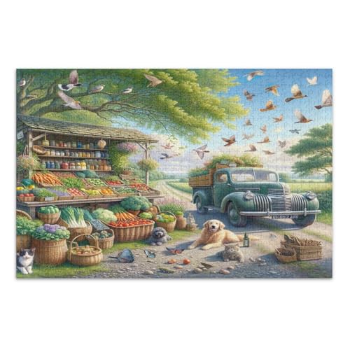 Roadside Stall on Country Road Puzzles 1000 Teile für Erwachsene Lustiges Spiel für Männer Frauen Einzigartige Puzzles, Fertige Größe 29,5 x 19,7 Zoll Roadside Stall on Country Road Puzzles 1000 Teile für Erwachsene Lustiges Spiel für Männer Frauen Einzigartige Puzzles, Fertige Größe 29,5 x 19,7 Zoll von CHIFIGNO