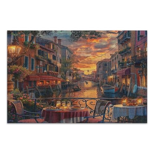 Romantisches Flussessen, 1000-teiliges Puzzle, herausfordernde Familienaktivität, einzigartige Puzzles, fertige Größe 75 x 50 cm Romantisches Flussessen, 1000-teiliges Puzzle, herausfordernde Familienaktivität, einzigartige Puzzles, fertige Größe 75 x 50 cm von CHIFIGNO