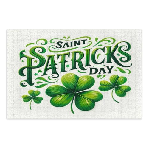 Saint Patrick's Day Puzzle, 500 Teile, schwierige Puzzles, lustige und farbenfrohe Wandkunst, fertige Größe 50,5 x 37,8 cm von CHIFIGNO
