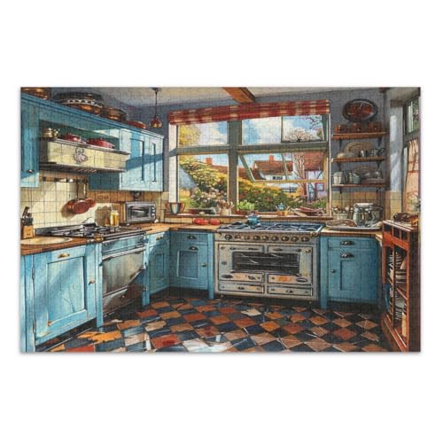 Schöne Küche 1000 Teile Puzzle Wunderbare Puzzle Geschenke für Frauen Männer Schwierige Puzzles, Fertige Größe 29,5 x 19,7 Zoll von CHIFIGNO