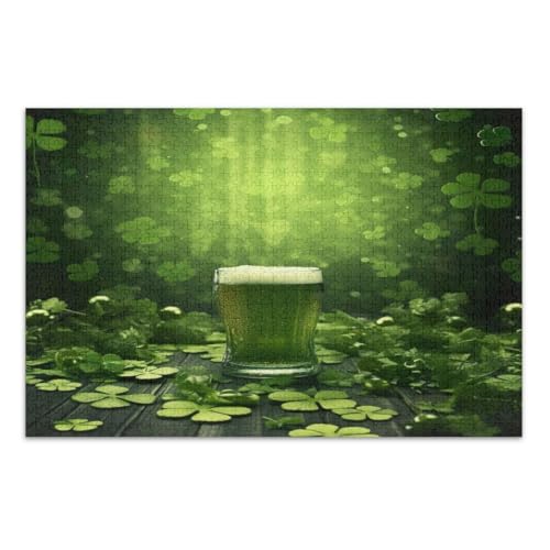 St Patrick's Day Green Clovers Puzzles 1000 Teile Herausfordernde Familienaktivität Familienpuzzle, Fertige Größe 29,5 x 19,7 Zoll St Patrick's Day Green Clovers Puzzles 1000 Teile Herausfordernde Familienaktivität Familienpuzzle, Fertige Größe 29,5 x 19,7 Zoll von CHIFIGNO