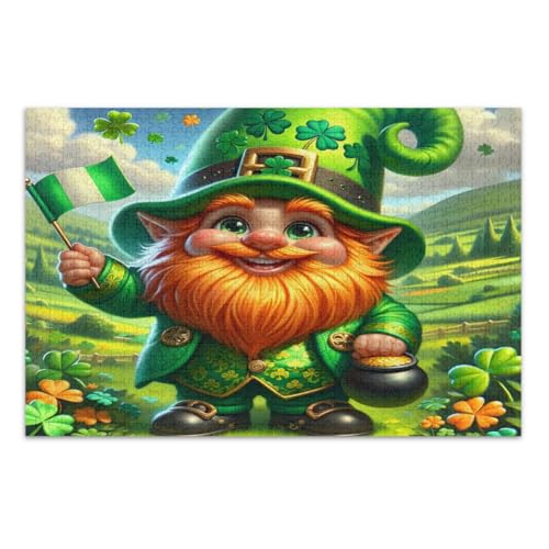 St. Patrick's Day Grüner Zwerg Puzzle für Erwachsene 1000 Teile Schwierige Puzzles Tolle Geschenkidee für Feiertage, Fertige Größe 29,5 x 19,7 Zoll St. Patrick's Day Grüner Zwerg Puzzle für Erwachsene 1000 Teile Schwierige Puzzles Tolle Geschenkidee für Feiertage, Fertige Größe 29,5 x 19,7 Zoll von CHIFIGNO