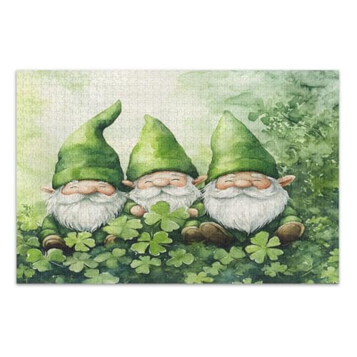St. Patrick's Day Kleeblatt Zwerge Grün Puzzle 1000 Teile Tolle Geschenkidee für Feiertage Lustige Puzzles, Fertige Größe 29,5 x 19,7 Zoll St. Patrick's Day Kleeblatt Zwerge Grün Puzzle 1000 Teile Tolle Geschenkidee für Feiertage Lustige Puzzles, Fertige Größe 29,5 x 19,7 Zoll von CHIFIGNO