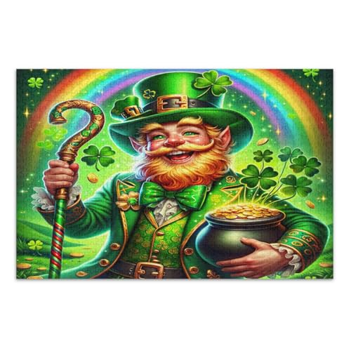 St. Patrick's Day Puzzle 1000 Teile Lustiges Spiel für Männer Frauen Lustiges Puzzle, Fertige Größe 29,5 x 19,7 Zoll von CHIFIGNO