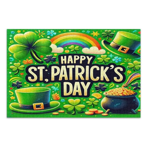 St. Patrick's Elements Puzzle, 1000 Teile, schwierige Puzzles, lustige und farbenfrohe Wandkunst, fertige Größe 75 x 50 cm von CHIFIGNO