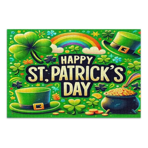 St. Patrick's Elements Puzzle, 500 Teile, herausfordernde Familienaktivität, lustiges Puzzle, fertige Größe 50,5 x 37,8 cm von CHIFIGNO