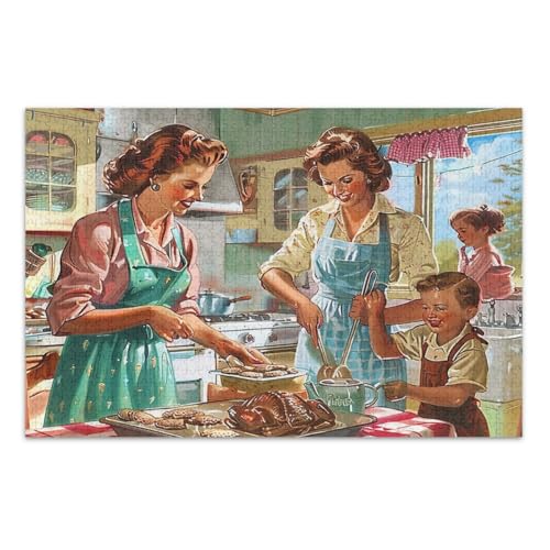 Vintage-Küchen-Puzzle, 1000 Teile, einzigartige Puzzles, Abschluss- oder Geburtstagsgeschenk, fertige Größe 74,5 x 59,7 cm Vintage-Küchen-Puzzle, 1000 Teile, einzigartige Puzzles, Abschluss- oder Geburtstagsgeschenk, fertige Größe 74,5 x 59,7 cm von CHIFIGNO