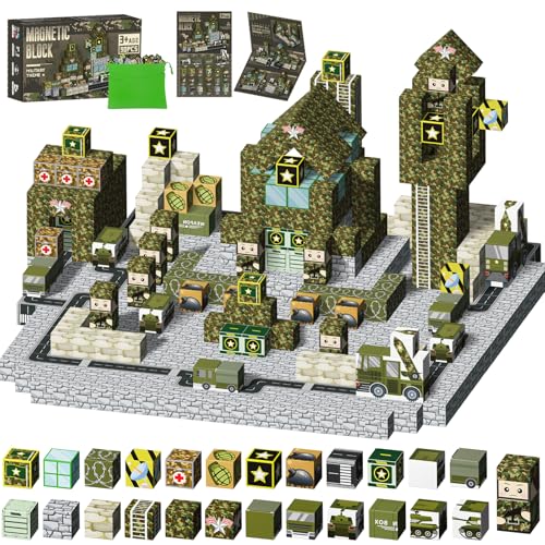 CHILDGO Montessori Magnetische Bausteine,90 Stück magnetbausteine Konstruktionsspielzeug für Kinder ab 4 5 6 7 8 9 Jahren, Magnetblöcke für Jungen & Mädchen von CHILDGO