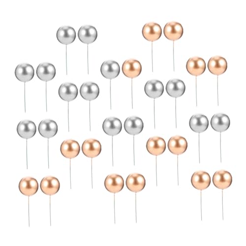 50 Stück Kuchen-schaumkugeln Vorspeisenauswahl Cupcake-topper Mit Perlenkugeln Kugeln Dessert Topper Dessertdekoration Cupcake-topper Aus Metall Cupcake-tragetasche Eisendraht CHILDWEET von CHILDWEET