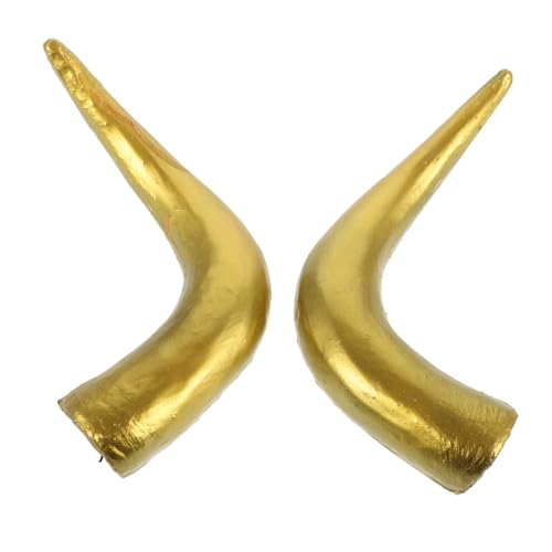 CHILDWEET 1 Paar Simulationshorn Ochse Kostüm Stirnband Halloween Stirnband Teufelshörner Halloween-kopfschmuck Stirnband Mit Teufelshörnern Widderhörner Signalhorn Foto Hörner Pvc Golden CHILDWEET 1 Paar Simulationshorn Ochse Kostüm Stirnband Halloween Stirnband Teufelshörner Halloween-kopfschmuck Stirnband Mit Teufelshörnern Widderhörner Signalhorn Foto Hörner Pvc Golden von CHILDWEET