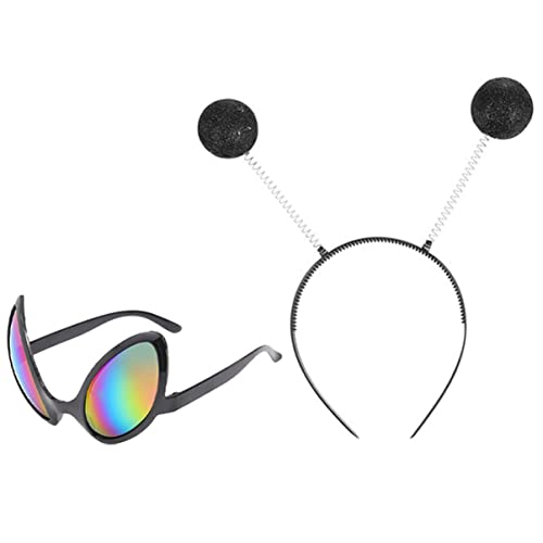 CHILDWEET 1 Satz Alien-Stirnband Helmzubehör einzigartige Sonnenbrille Glasdekor Mars-Kopfschmuck Außerirdische Ohrringe marskopf boppers Alien-Kostümzubehör lustige Brille fremdes Glas Mode von CHILDWEET