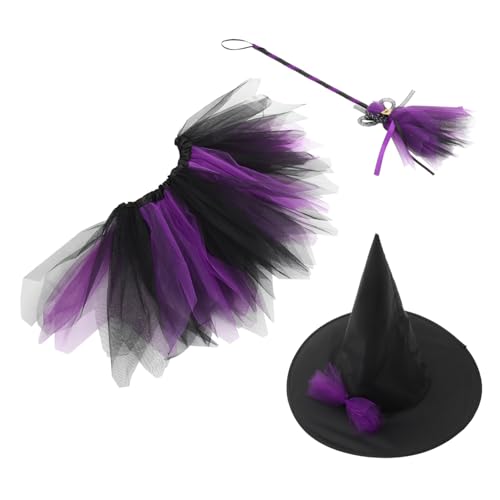 CHILDWEET 1 Satz Hexen Verkleiden Sich Kostüm Vampir Halloween Individueller Hexenhut Rollenspielanzug Für Cosplay-kleidung Für Mädchen Kinderkleid Cosplay Gittergewebe Violett CHILDWEET 1 Satz Hexen Verkleiden Sich Kostüm Vampir Halloween Individueller Hexenhut Rollenspielanzug Für Cosplay-kleidung Für Mädchen Kinderkleid Cosplay Gittergewebe Violett von CHILDWEET