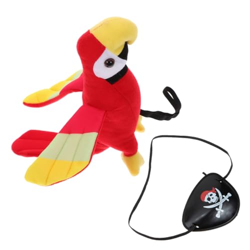 CHILDWEET Realistische Piraten Papagei Modell Augenklappe Plüsch Vogel Ornament Für Halloween Cosplay Geburtstag von CHILDWEET