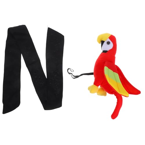 CHILDWEET 1 Satz Piratenpapagei sprechender Papagei Haustier Schulterpapagei Lebewesen Halloween Dekoration Piraten Vogel Plüschtier ausgestopfter Papagei auf der Schulter von CHILDWEET
