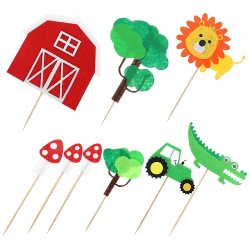 CHILDWEET Bär Cupcake Topper Bauernhof Tier Thema Kuchen Dekorationen Dessert Topper Für Geburtstag von CHILDWEET