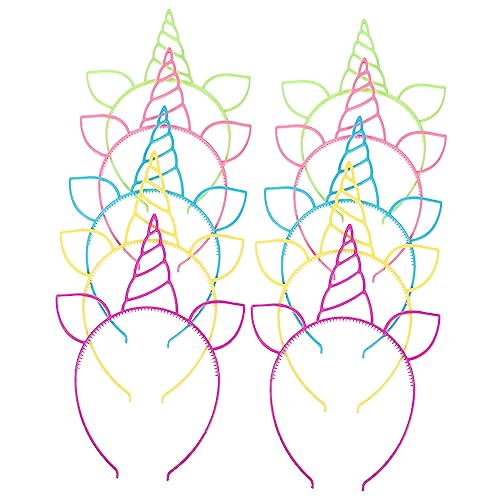 CHILDWEET Horn Stirnband Set 10pcs Design Stirnband Haar Hoop Für Halloween Und Cosplay von CHILDWEET