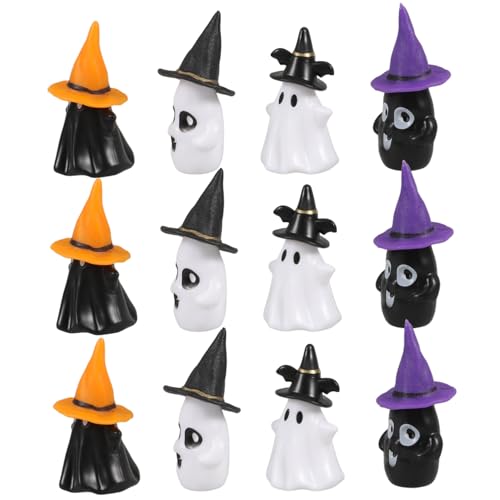 CHILDWEET Halloween Hexenhut Mit Geisterminiaturen 12-teiliges Set Für Und Miniaturdekorationen von CHILDWEET