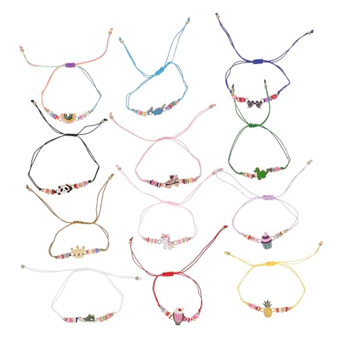 CHILDWEET Gastgeschenke Kinder 12st Kinderarmbänder Armband Schmuck Für Mädchen Moebel Kindermode Party Armband Cartoon-handkette Mode Armbänder Kinderschmuck Polymer-ton Schmuck Kinder von CHILDWEET