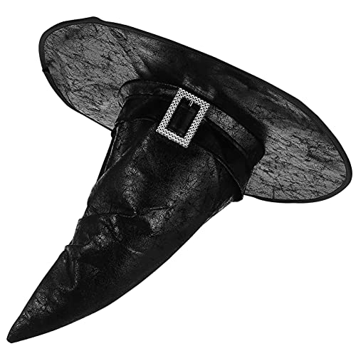 CHILDWEET Halloween Hexenhüte Damen Hexenzaubererhut Schwarzer Hexenhut Für Cosplay Partyspaß von CHILDWEET