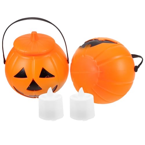 CHILDWEET 2 STK Leuchtender Kürbiseimer Haustier Musical Wurstbrötchen Deckel Cool Halloween behälter für süßigkeiten Halloween süßigkeiten Eimer Halloween-Partygeschenk Eimer Plastik CHILDWEET 2 STK Leuchtender Kürbiseimer Haustier Musical Wurstbrötchen Deckel Cool Halloween behälter für süßigkeiten Halloween süßigkeiten Eimer Halloween-Partygeschenk Eimer Plastik von CHILDWEET