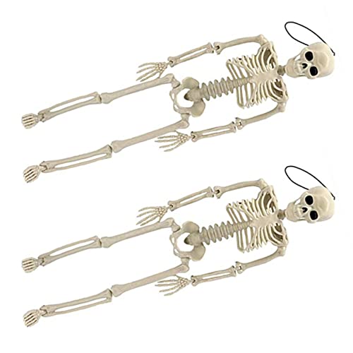 CHILDWEET 2 Stücke Kunststoff Halloween Skelett Requisiten Decor Bewegliche Teile Scary Ornamente Für Party Dekoration von CHILDWEET