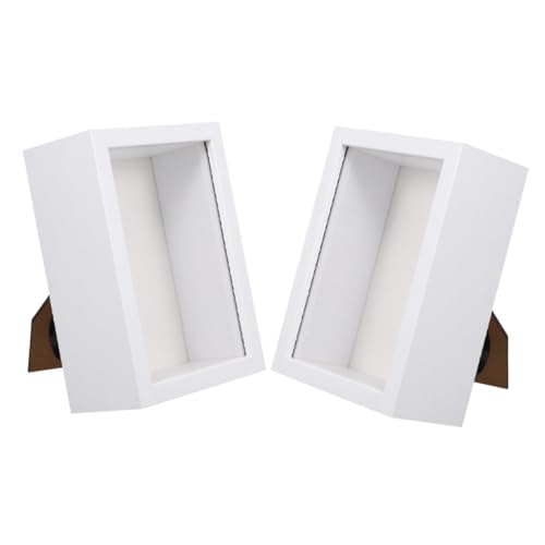 CHILDWEET 2 Stück Holzbox Rahmen Tiefe Holzbox Vitrine Mit Fenster 3D Bilderrahmen Für Getrocknete Blumen DIY Bastelarbeiten Hochzeitserinnerungen Fotos von CHILDWEET