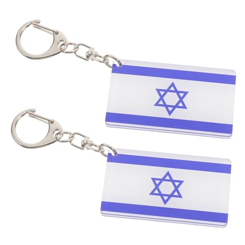 CHILDWEET 2 Stücke Israel Flagge Keychain Auto Schlüsselring Kreative Keychain Souvenir von CHILDWEET