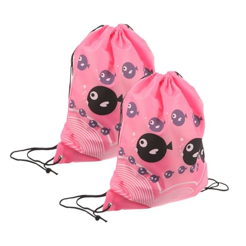 CHILDWEET 2st Turnbeutel Mit Kordelzug Klare Stadiontasche Rucksackreisen Gepäck Rucksack Mit Kordelzug Kordelzugbeutel Lose Schwimmtaschen Für Damen Schnallen Netz Tragetasche Oxford Rosa von CHILDWEET
