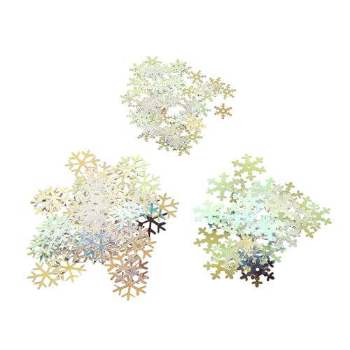 CHILDWEET 3 Weihnachtsschneeflocken Weihnachts-glitzer-schneeflocke-dekore Schneeflocken-verzierungen Schneeflocken Zum Basteln Glitzernde Weihnachtsdekorationen Plastik Transparent von CHILDWEET