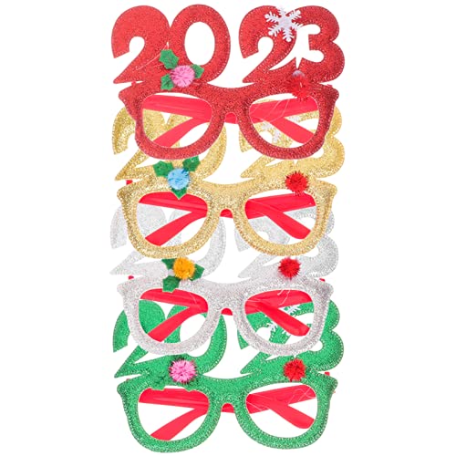 CHILDWEET 4 Stück Gläser Neujahrsparty-brille Abschlussball Neuheit Brillen Frohes Neues Jahr Brillen Albern 2023 Neujahrssonnenbrille Spaßbrillen Des Neuen Jahres Plastik Glas Schüttgut von CHILDWEET