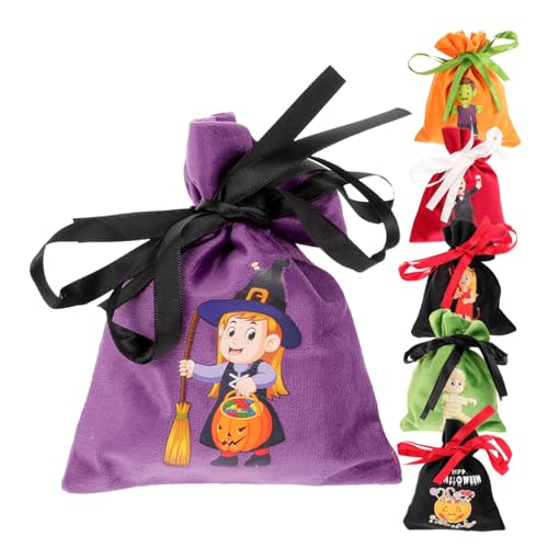 CHILDWEET Süßigkeitentüte Für Halloween 6 Stück Geschenktüten Kordelzugbeutel Für Halloween von CHILDWEET