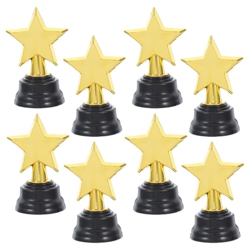 CHILDWEET 8 Stück Trophäe mit fünfzackigem Stern Trophäenpreis Basketball-Trophäen kleine Trophäe Mini -Trophäe Party mitgebsel Basketball -Trophäe Trophäen verliehen Plastik Golden von CHILDWEET