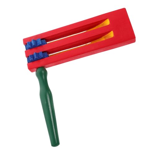 CHILDWEET Holz Castagnetten mit Langem Griff Manuelle Drehfunktion Pädagogisches Percussion Instrument für Doppellagiges Design für Vielfältige Klangvielfalt Musikspielzeug Ab Jahren von CHILDWEET