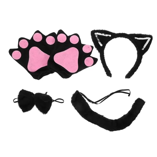 CHILDWEET Katzenohren Haarreif Set Glitzernde Pailletten Katzenohren Mit Schwarzem Handschuh Für Halloween Cosplay Und Kostümparty Tierkostü Zubehör Für Katzenliebhaber CHILDWEET Katzenohren Haarreif Set Glitzernde Pailletten Katzenohren Mit Schwarzem Handschuh Für Halloween Cosplay Und Kostümparty Tierkostü Zubehör Für Katzenliebhaber von CHILDWEET