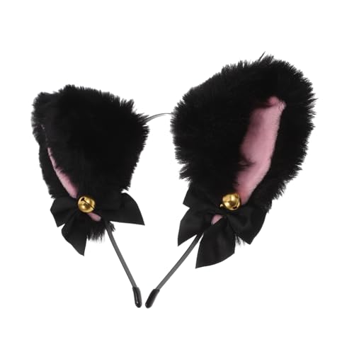 CHILDWEET Cosplay Fuchsohren Stirnband für Mädchen Faux Schleife Glocke Haarband Party Dekoration Weicher Stoff Kopfbedeckung Accessoire von CHILDWEET