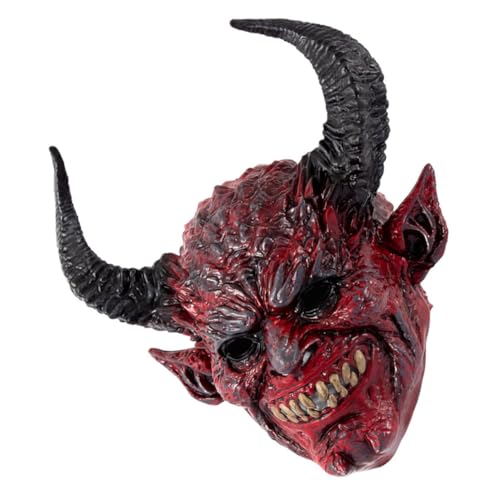 CHILDWEET Teufelshorn-Kapuzenmaske Kopf Perücke Make-up-Maske Kostüm Maske Maskerademaske Antibeschlagbrille Cosplay-Maske Partymasken Cosplay gruselige Maske Teufel Cosplay Maske RP rot CHILDWEET Teufelshorn-Kapuzenmaske Kopf Perücke Make-up-Maske Kostüm Maske Maskerademaske Antibeschlagbrille Cosplay-Maske Partymasken Cosplay gruselige Maske Teufel Cosplay Maske RP rot von CHILDWEET
