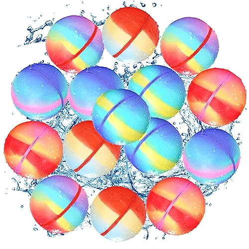 CHINIKO Reg15Stüc Wiederverwendbare Wasserbomben,Wasserbomben mit Netzsack,Wasserbomben eignen sich für Sommerspielzeug und Partys, Poolspielzeug und Spiele im Freien CHINIKO Reg15Stüc Wiederverwendbare Wasserbomben,Wasserbomben mit Netzsack,Wasserbomben eignen sich für Sommerspielzeug und Partys, Poolspielzeug und Spiele im Freien von CHINIKO