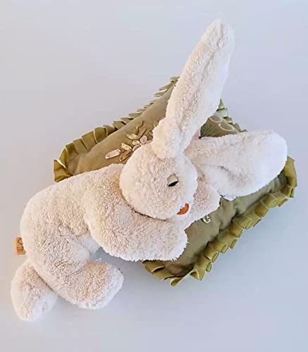 CHINOCO Plüschtier Hase Schlappohr weich liegend schlafend Schmusetier Kuscheltier Stofftier Kinder Baby Spielzeug Geschenk L20cm von CHINOCO