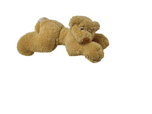 CHINOCO Teddybär super weich liegend schlafend Teddy Bär Kuscheltier Stofftier zum Kuscheln, Spielen verschenken Braun / L22cm von CHINOCO