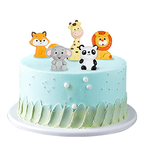 5 Stück Wald Tiere kuchendeko Jungle Tortendeko Zoo Safari Cupcake Topper Dschungel Tortenaufleger Tortenstecker Zahnstocher für Torten Kinder Baby Junge Jungs Geburtstag Party Dekoration von CHINPING