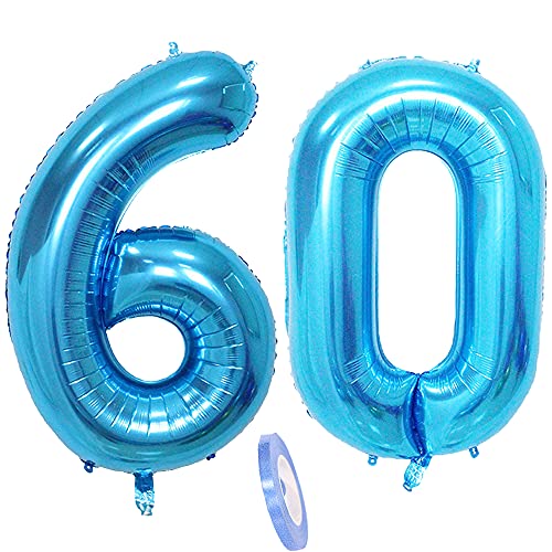 Folienballon Zahl Deko Blau 60 für Frauen Männer,XXL 100cm Riesen Nummer Aufblasbar Helium Ballon Blue Figuren Zahlen Luftballons für 60. Jahre Mann Frau Geburtstag Hochzeit Jubiläum Party Dekoration Folienballon Zahl Deko Blau 60 für Frauen Männer,XXL 100cm Riesen Nummer Aufblasbar Helium Ballon Blue Figuren Zahlen Luftballons für 60. Jahre Mann Frau Geburtstag Hochzeit Jubiläum Party Dekoration von CHINPING