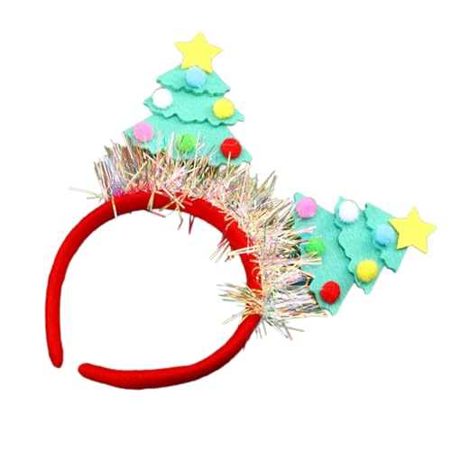 Auffälliges Weihnachtsbaum-Stirnband für Party, Cosplay, Kopfbedeckung, Kostüm, weicher Filz, Kopfschmuck, Styling-Zubehör, Weihnachtsfeier-Ausrüstung von CHIZISX