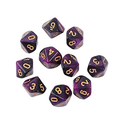 CHIZISX 10pieces/Set Acrylwürfel Set Polyedrisch D10 10 Seit 15 Mm Würfel Für RPG Game Geschenkparty Rollenspiel Spiel von CHIZISX