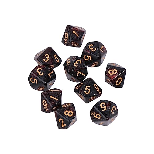 CHIZISX 10pieces/Set Acrylwürfel Set Polyedrisch D10 10 Seit 15 Mm Würfel Für RPG Game Geschenkparty Rollenspiel Spiel von CHIZISX