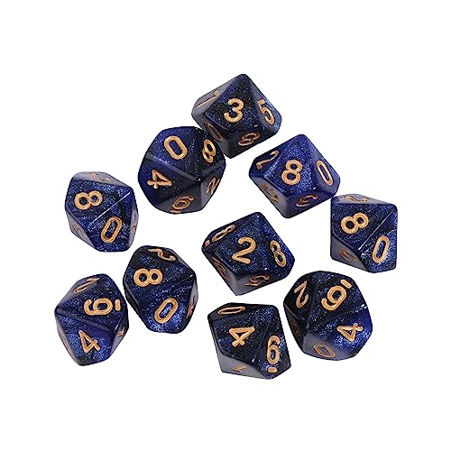 CHIZISX 10pieces/Set Acrylwürfel Set Polyedrisch D10 10 Seit 15 Mm Würfel Für RPG Game Geschenkparty Rollenspiel Spiel von CHIZISX