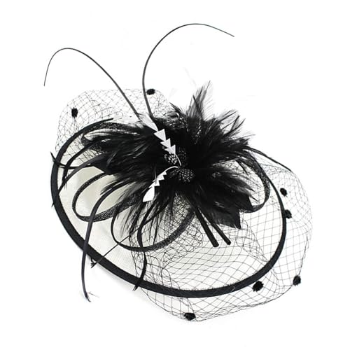 CHIZISX 1920er Jahre Blumen-Haarspangen für Damen, Flapper-Kopfschmuck, Zubehör für Cosplay, Party, elegante Perlenstickerei, gefiederte Haarspangen, Vintage-Haarschmuck für Damen von CHIZISX