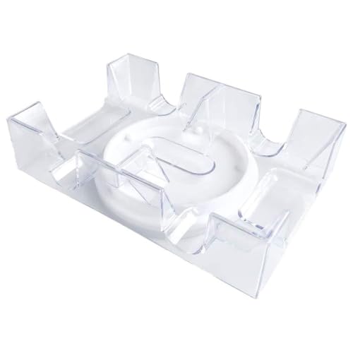 CHIZISX 2/6 Deck Rotating Card Holder Clear Canasta Playing Card Tray Rotating-Revolving Playing Card Holder Game Props von CHIZISX