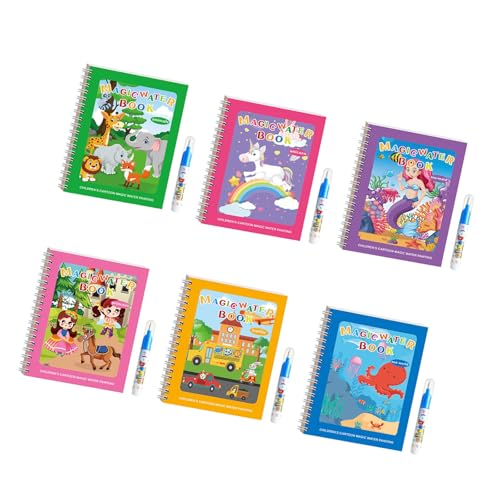 CHIZISX 6 Pack Recycelbares Wasserzeichnung Buch Für Kinder Magische Malerei Papier Verweigerung Toner Kostenlose Kunst Aktivität Spielzeug Kinder Wasserschloss CHIZISX 6 Pack Recycelbares Wasserzeichnung Buch Für Kinder Magische Malerei Papier Verweigerung Toner Kostenlose Kunst Aktivität Spielzeug Kinder Wasserschloss von CHIZISX